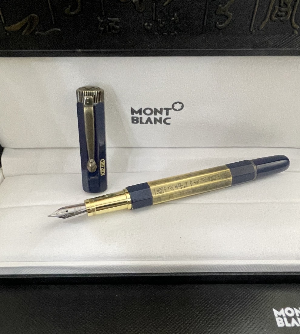 AAA Copy Montblanc Egyptomania Fountain Pen Blue & Gold
